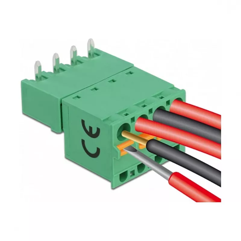 Delock gnybtų blokų rinkinys PCB 4 kontaktų 5,08 mm žingsniu horizontalus 66506