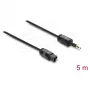 Delock TOSLINK laidas Mini TOSLINK 3,5 mm vyriškas į TOSLINK vyrišką, Ø 2,2 mm, 5 m, juodas