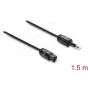 Delock TOSLINK laidas Mini TOSLINK 3,5 mm kištukas į TOSLINK kištuką, Ø 2,2 mm, 1,5 m, juodas