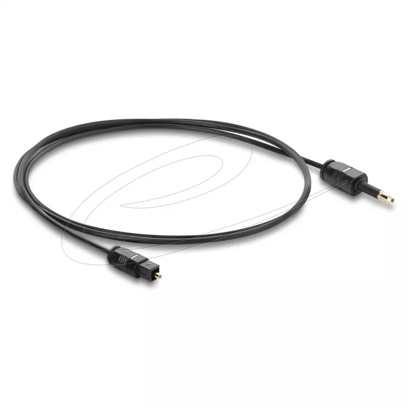 Delock TOSLINK laidas Mini TOSLINK 3,5 mm kištukas į TOSLINK kištuką, Ø 2,2 mm, 1 m, juodas