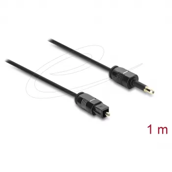 Delock TOSLINK laidas Mini TOSLINK 3,5 mm kištukas į TOSLINK kištuką, Ø 2,2 mm, 1 m, juodas