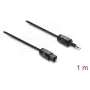 Delock TOSLINK laidas Mini TOSLINK 3,5 mm kištukas į TOSLINK kištuką, Ø 2,2 mm, 1 m, juodas