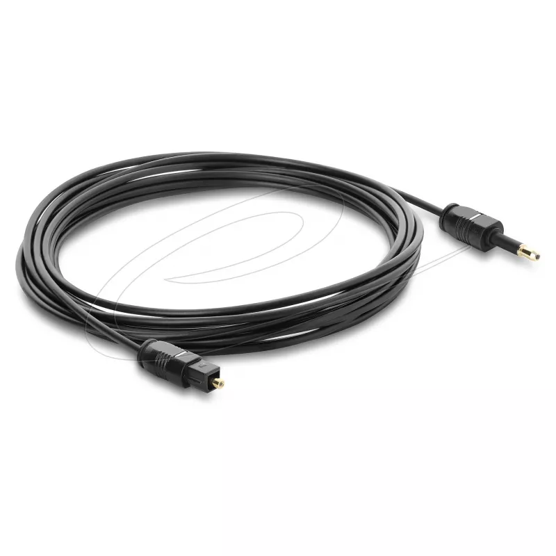 Delock TOSLINK laidas Mini TOSLINK 3,5 mm kištukas į TOSLINK kištuką, Ø 2,2 mm, 3 m, juodas