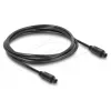 Delock TOSLINK laidas, kištukas į kištuką, 4 mm skersmens, 1,5 m, juodas