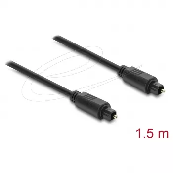 Delock TOSLINK laidas, kištukas į kištuką, 4 mm skersmens, 1,5 m, juodas