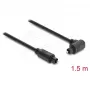Delock TOSLINK skaitmeninis optinis garso kabelis, 90° kampu į tiesų, 1,5 m, 4 mm, juodas