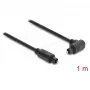 Delock TOSLINK optinis garso kabelis 1m - 90° kampu į tiesų - 4mm - juodas
