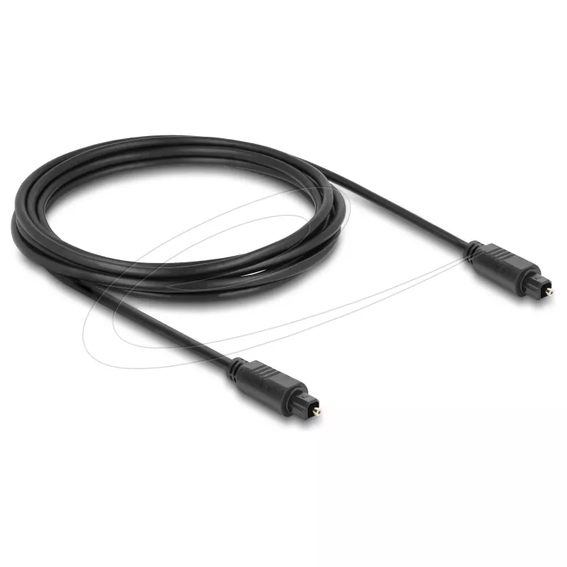 Delock TOSLINK optinis garso laidas, kištukas-kištukas, 3 m, 4 mm, juodos spalvos