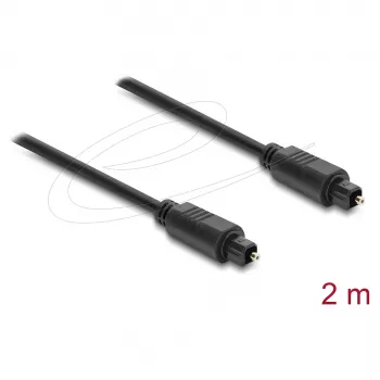 Delock TOSLINK optinis garso kabelis, vyriškas į vyrišką, 4 mm, 2 m, juodas