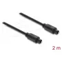 Delock TOSLINK optinis garso kabelis, vyriškas į vyrišką, 4 mm, 2 m, juodas