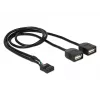 Delock USB 2.0 kontakto antgalio adapterio kabelis į 2 x Type-A lizdą, 40 cm, 83823