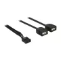 Delock USB 2.0 kontakto antgalio adapterio kabelis į 2 x Type-A lizdą, 40 cm, 83823