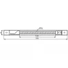 DELTA ATLO-KPS-21X262/SHEEL-S Įleidžiamas kabelių dangtelis, juodas, 262 mm