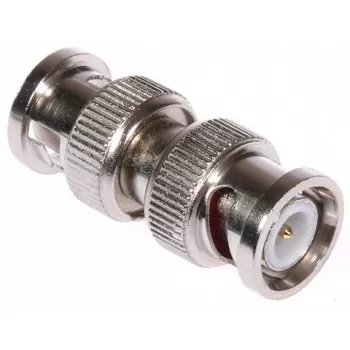 DELTA BNC vyriškas į BNC vyrišką tiesioginį movos adapterį, 75 omų, nikeliuotas žalvaris, PTFE izoliatorius