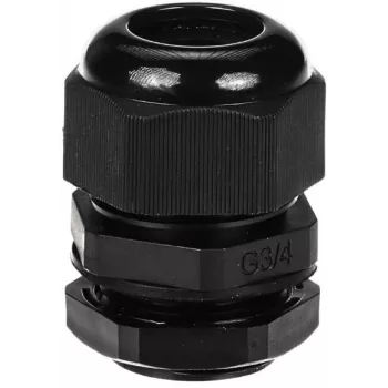DELTA izoliuota kabelių įvado jungtis G3/4-BLACK IP68 3/4