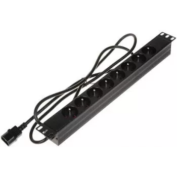 DELTA PD-8/R/IEC-N 8 lizdų 1U stovo PDU, IEC C13, 10A, 250V, juodas