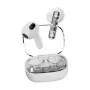 DELTACO Streetz T150 True Wireless Stereo ausinės, permatomos baltos spalvos