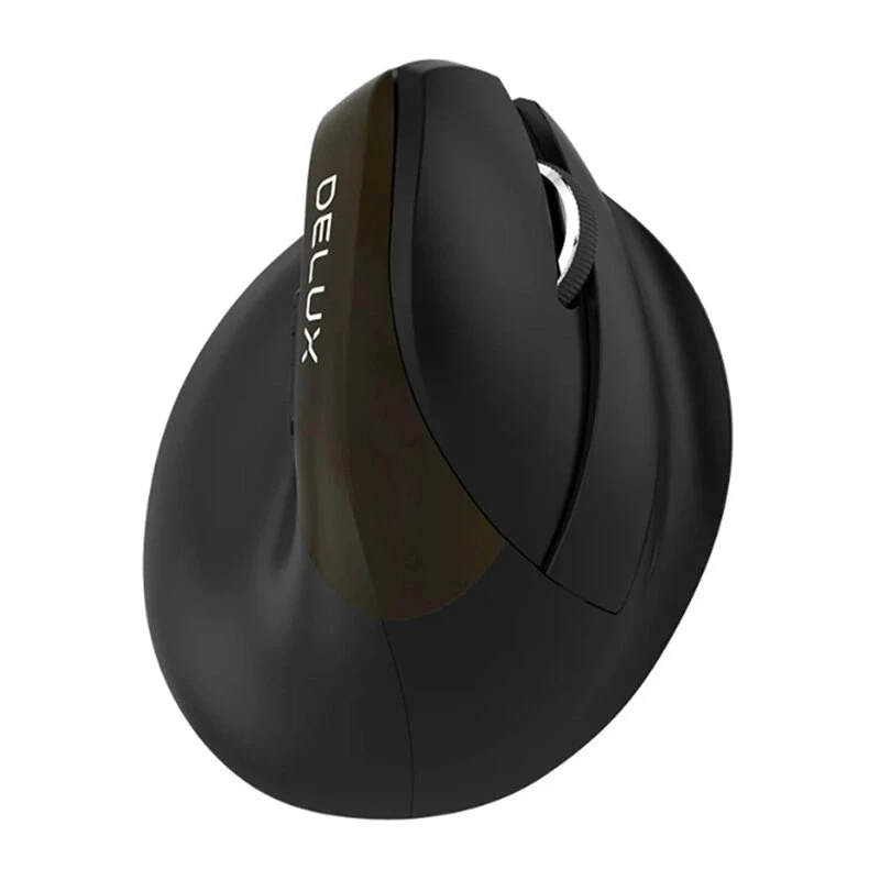 Delux M618 Mini Gold ergonomiška pelė - 2.4G / Bluetooth 5.0 / USB-C, 4000 DPI, dešinei rankai