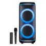 Denver BPS-470 Bluetooth Party Speaker su karaoke, 2000W PMPO, 20W RMS, LED šviesomis, FM radiju, TWS, mikrofonu, juoda