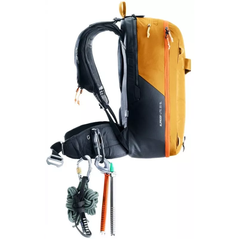 Deuter Alproof Lite 20 SL lavinos oro pagalvės kuprinė + Wash Center I higienos krepšys - Cinamonas/Juoda & Razinų/Kaspijos