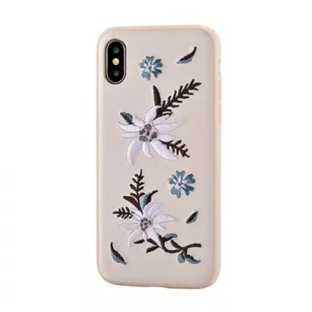 Devia Apple iPhone X / XS Flower Embroidery Case Jalam Series - Clear with Multi-color Floral Embroidery