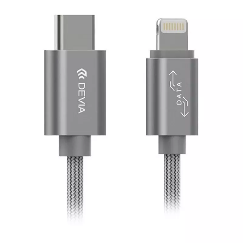 Devia Gracious USB-C į Lightning laidas 1m pilkas