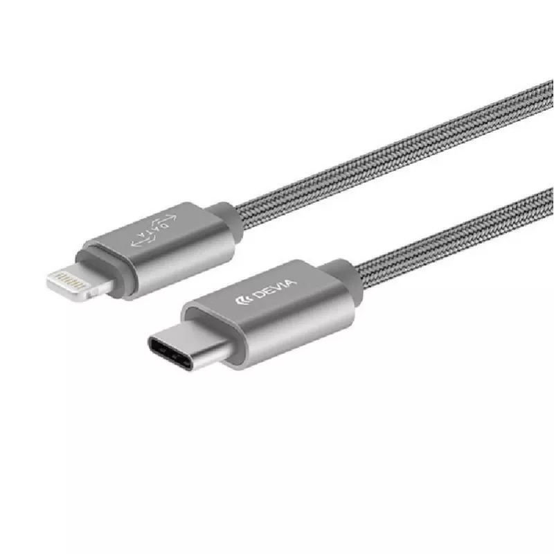 Devia Gracious USB-C į Lightning laidas 1m pilkas