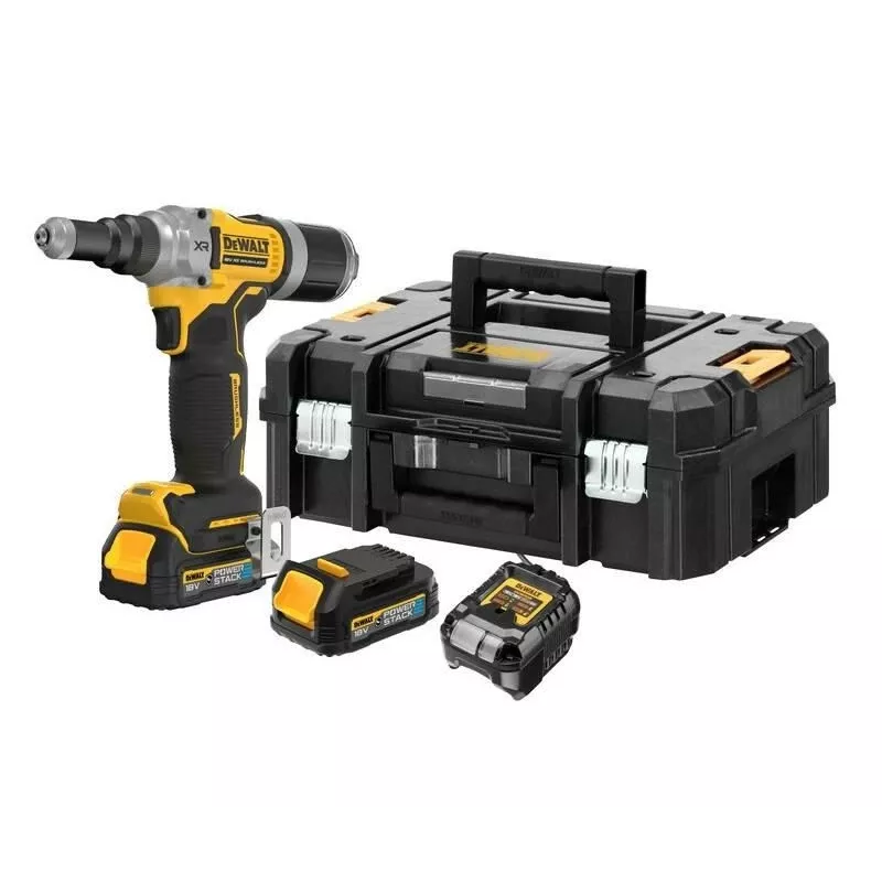 DEWALT 18V belaidė kniedijimo pistole DCF414E2GT 20kN 30mm 2x1.7Ah POWERSTACK TSTAK