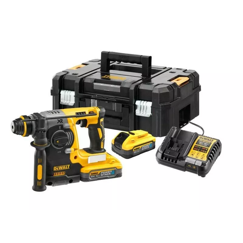 DEWALT DCH273H2T-QW 18V XR bešepetėlis SDS-Plus rotorinis plaktukas su 2x 5,0Ah baterijomis, įkrovikliu ir TSTAK įrankių dėže