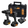 DEWALT DCK2222MM2T-QW 18V XR bešepetėlis dviejų įrankių rinkinys: gręžtuvas-suktuvas ir smūginis suktuvas su 2x4.0Ah baterijomis, įkrovikliu ir TSTAK II dėklu