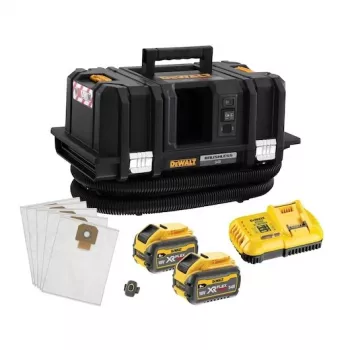 DEWALT DCV586MT2-QW Belaidis M klasės dulkių siurblys su 2x 9.0Ah akumuliatoriais ir įkrovikliu