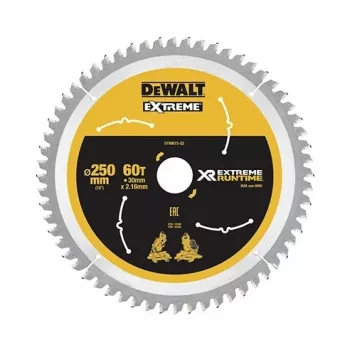 DEWALT DT99573 Diskinis pjūklo diskas 250 mm 60 dantys TCT smulkiam pjovimui medienai, fanerai, MDF, medžio drožlių plokštėms