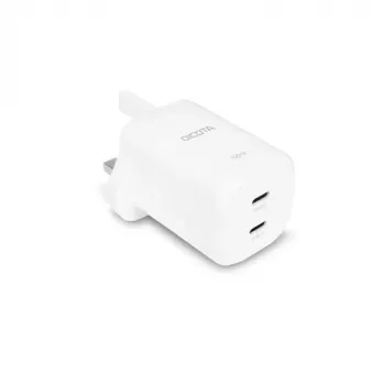 DICOTA 2 prievadų GaN USB-C sieninis įkroviklis 100W Balta