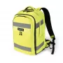 DICOTA Kuprinė HI-VIS 32-38 litrų, juoda su neon geltonais akcentais, perdirbtas PET, atspari vandeniui, 15,6 inch skyrius nešiojamam kompiuteriui