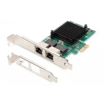 DIGITUS 2-Port Gigabit Ethernet Network Card, RJ45, PCI Express, Intel I210-AT Chipset (DN-1013-2)