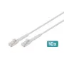 DIGITUS CAT 6A F/FTP kampinis RJ-45 pataisos kabelis, varinis, 0,3 m, pilkas, 10 vnt. pakuotėje