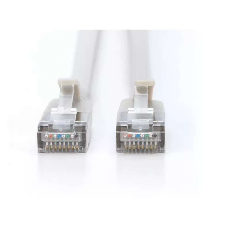 DIGITUS CAT 6A F-FTP plonas pataisos kabelis, 1,5 m, pilkas, 10 vnt., LSZH, 10 Gbps, PoE++