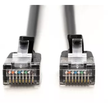 DIGITUS CAT 6A F-FTP plonas pataisos kabelis, 2 m, juodas, 10 vnt. pakuotė