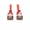 DIGITUS CAT 6A F-FTP plonas pataisos kabelis, 2 m, raudonas, 10 vnt. pakuotė, LSZH, 10GBase-T, RJ45, auksuoti kontaktai, PoE++