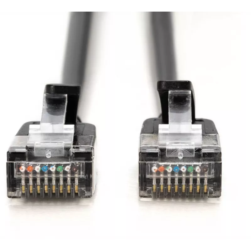 DIGITUS CAT 6A F/FTP plonas pataisos kabelis, 3 m, juodas, 10 vnt., LSZH, 10 Gbps, 500 MHz, PoE++