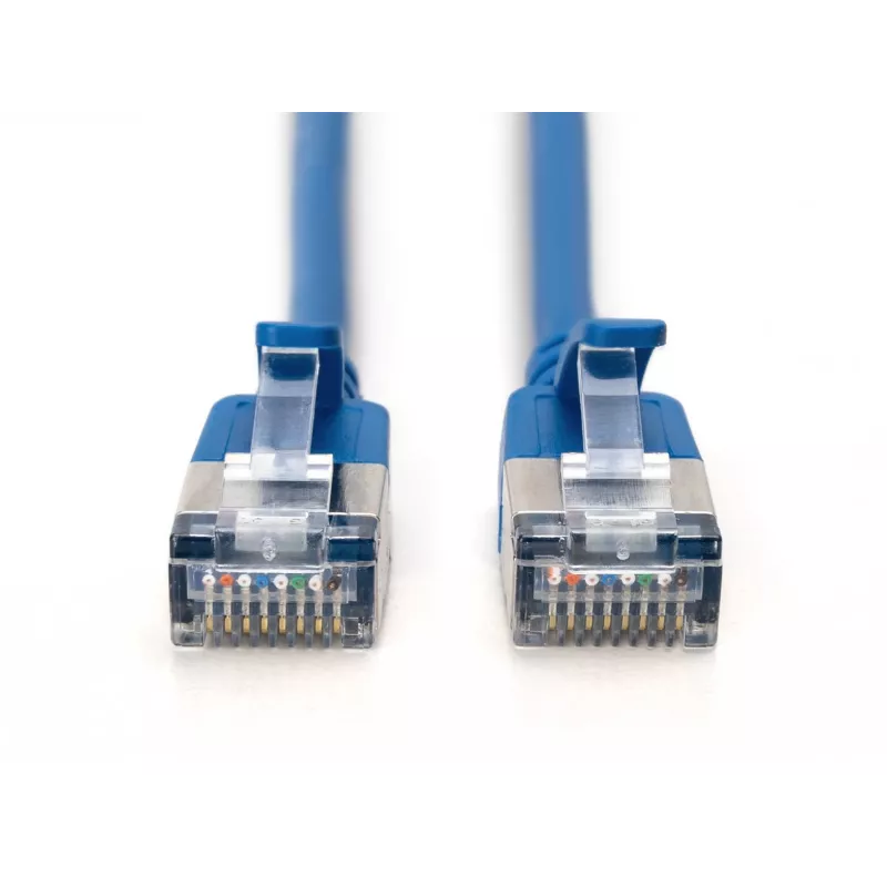 DIGITUS CAT 6A F/FTP plonas pataisos kabelis, 3 m, mėlynas, 10 vnt. pakuotė, LSZH, RJ45, 10 Gbps