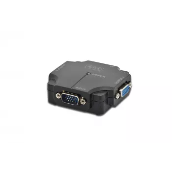 DIGITUS DS-41120-1 VGA skirstytuvas 2 prievadai plastikinis korpusas 350 MHz HDSUB 15/M į 2x HDSUB 15/F 1080p