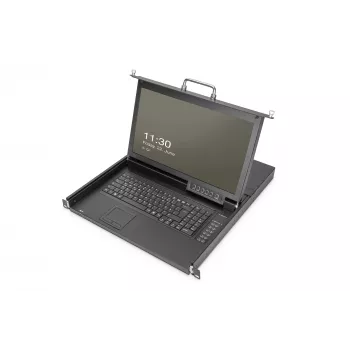 DIGITUS Modular Console 17 inch HD LCD, 8-Port CAT5 KVM, German Keyboard