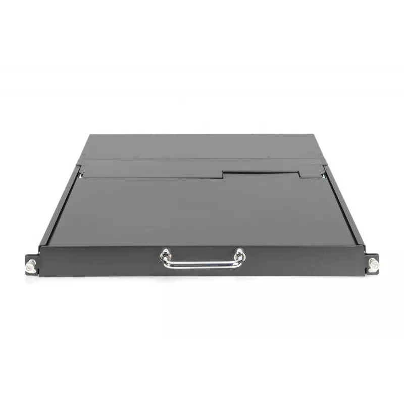 DIGITUS modulinė HD LCD KVM konsolė su 17 inch TFT, 16 prievadų CAT 5 KVM jungtimi, jutiklių kilimėliu, vokiška klaviatūros išdėstymo tvarka