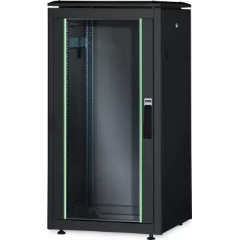 DIGITUS Unique 26U tinklo spinta 1342x600x1000mm juoda (pastatoma, stiklinės durys)