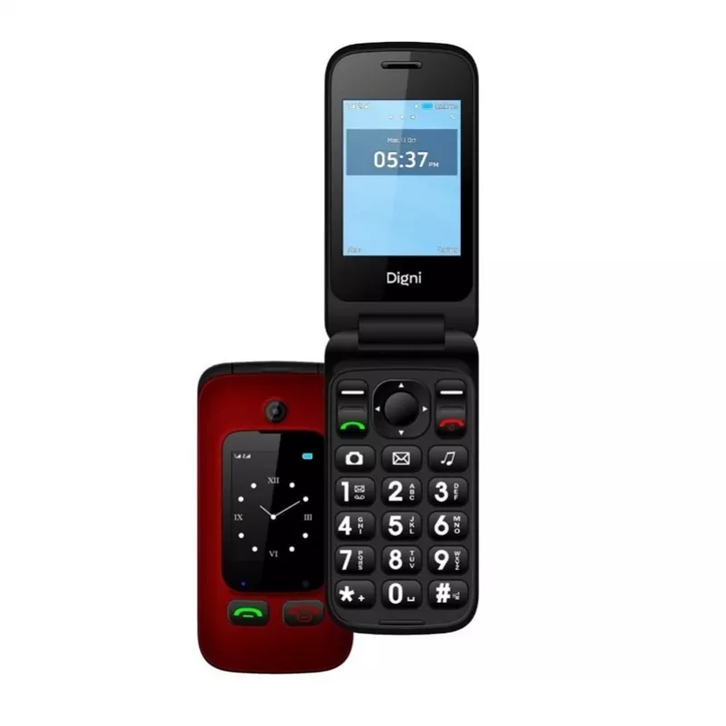 Digni Flip Case Red, skirta Samsung Galaxy A12 - PU odos piniginės tipo dėklas su kortelių kišenėmis ir stovu