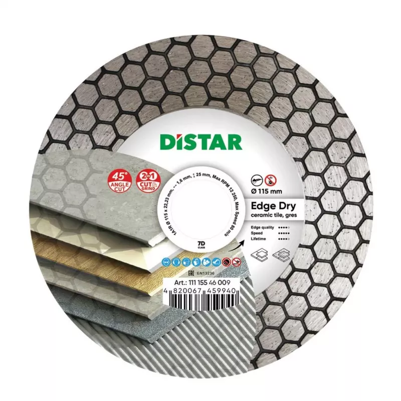 DINITECH Diamond Blade EDGE DRY 115 x 1.6 x 25 x 22.23 mm