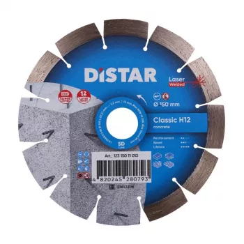 DISTAR deimantinis diskas Classic H12 150 x 2.2/1.3 x 22.23 mm segmentuotas sausas pjovimo diskas betonui, plytoms, mūrui