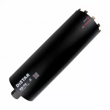 Distar RS-TX deimantinis gręžimo vainikėlis 162 mm x 450 mm, 1 1/4 colio UNC, šlapiasis gręžimas