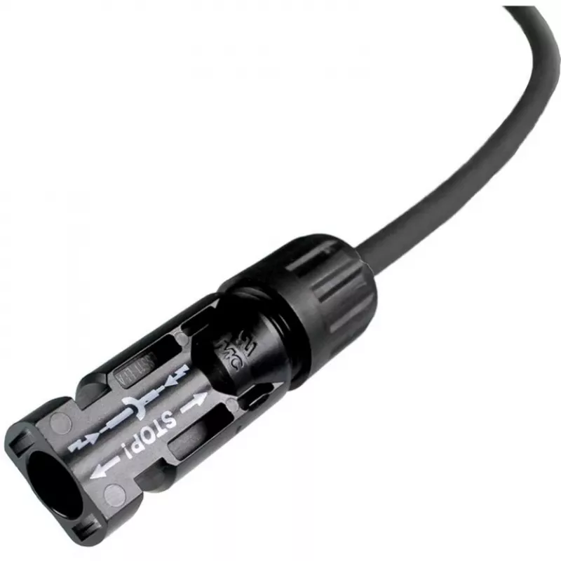 DIVERSE Solar Extension Cable 6mm², MC4 Male to Female, 1.5 Meter, Black